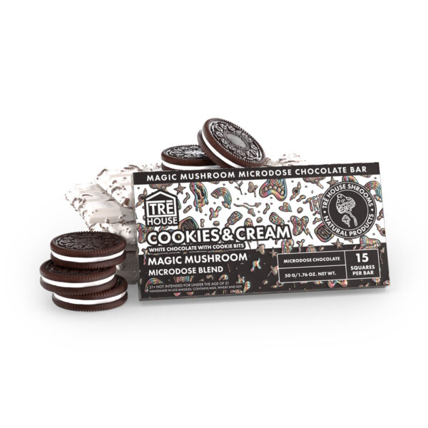 cookies and cream flavored magic mushroom chocolate