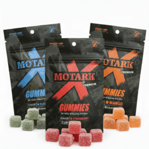 Motark Gummies, 3 bags withe gummies in front
