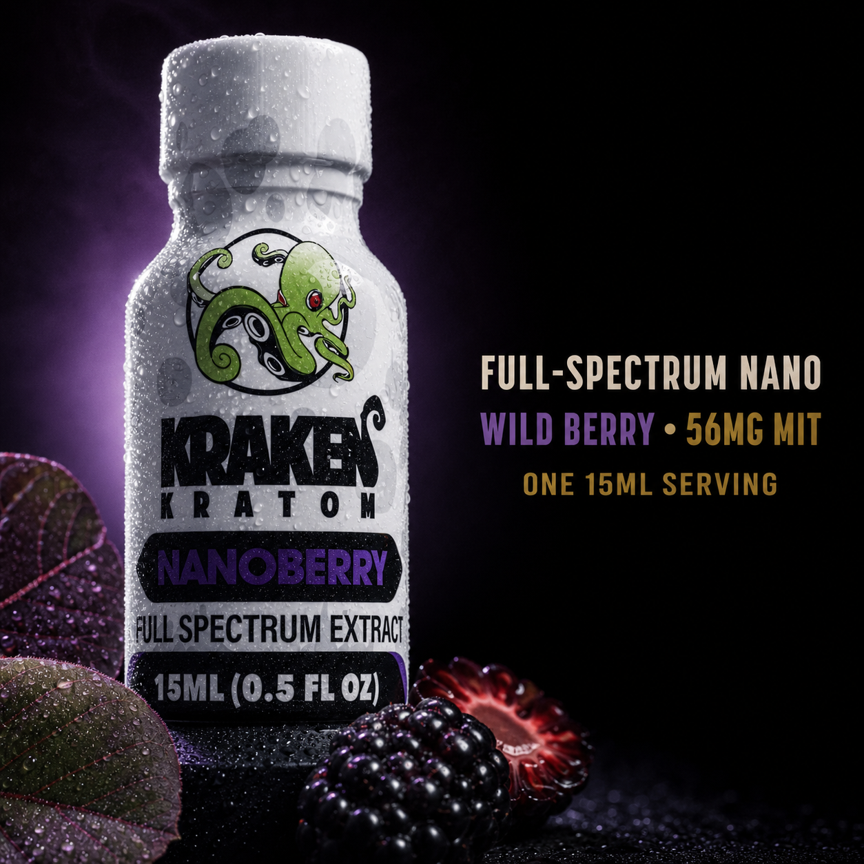 Kraken Kratom NanoBerry Nano Kratom Extract Close Up