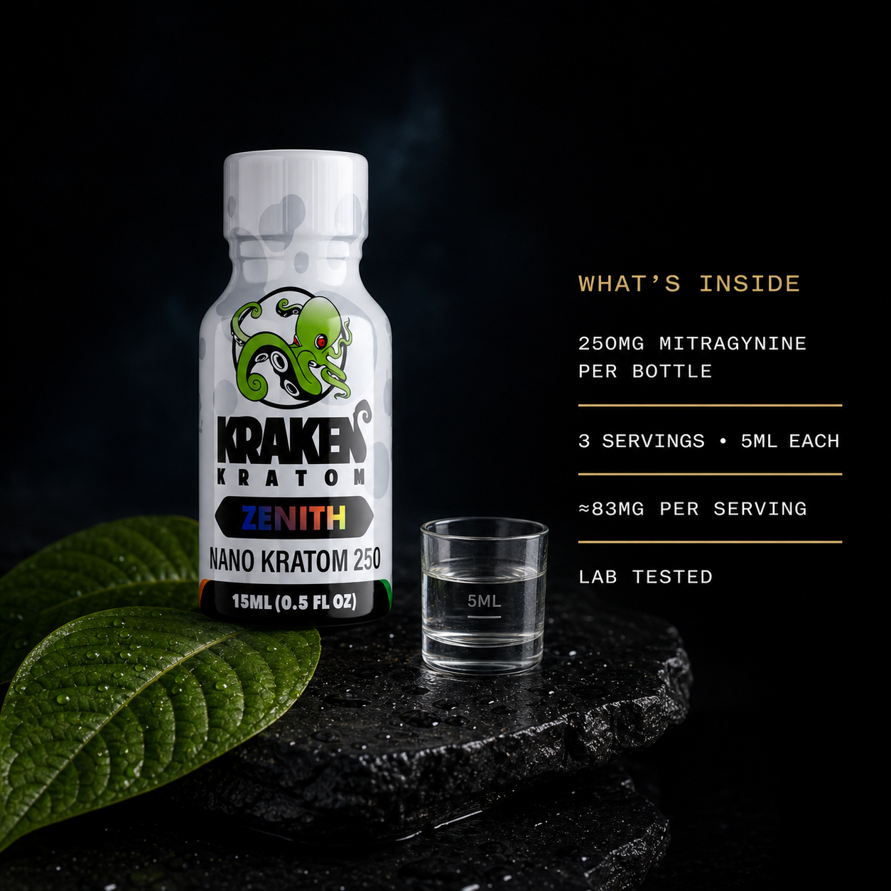 Kraken Kratom Zenith Nano 250 Kratom Extract Facts