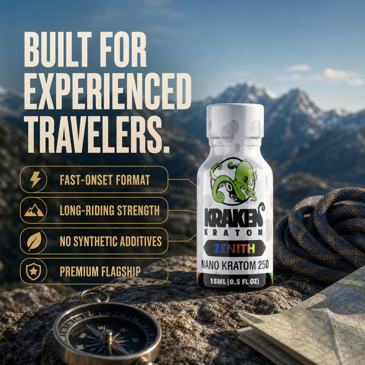 Kraken Kratom Zenith Nano 250 Kratom Extract Features