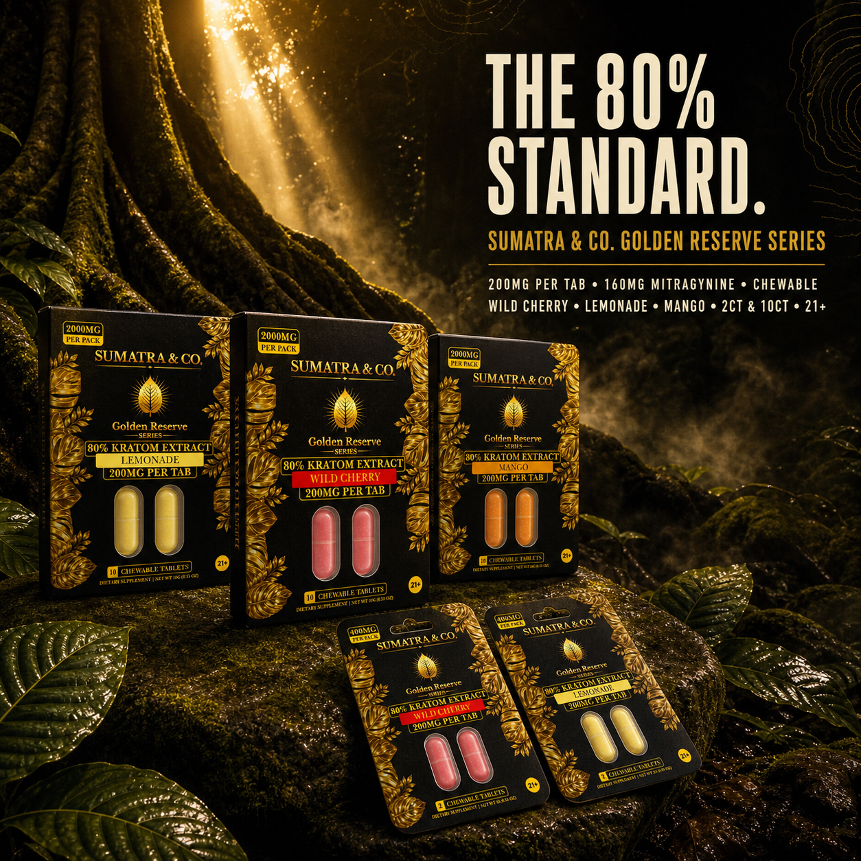Sumatra & Co Golden Reserve Tabs Hero photo