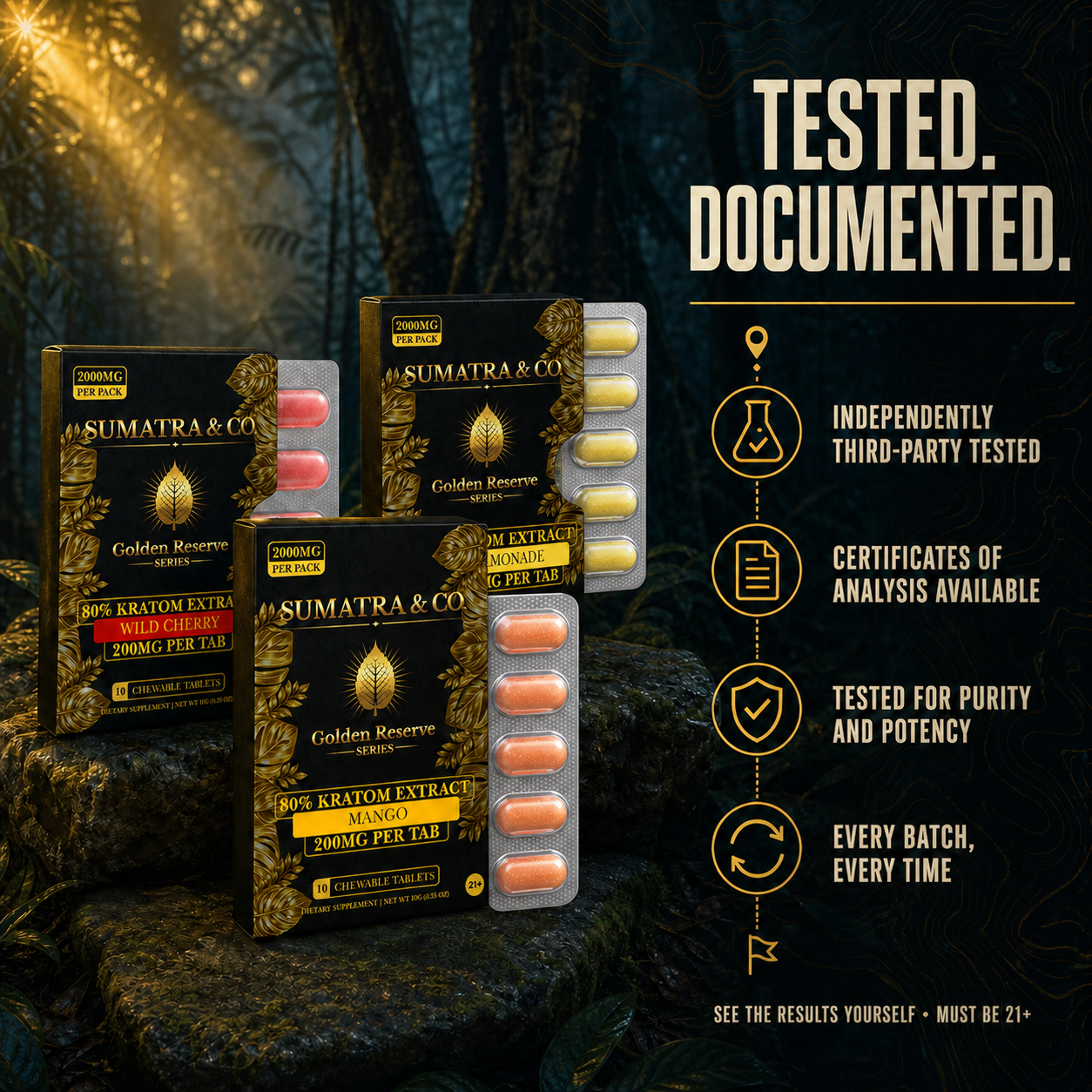Sumatra & Co Golden Reserve Tabs third party tested