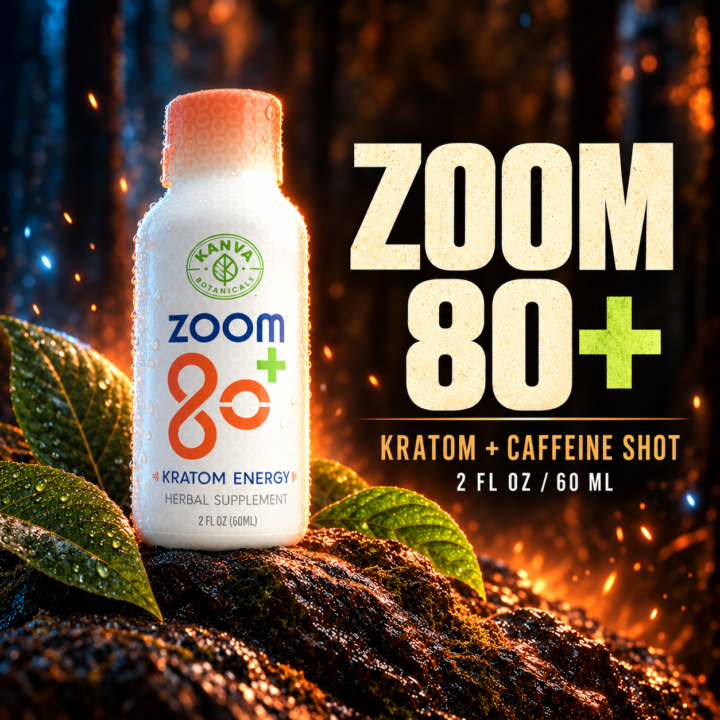 Kanva Botanicals ZOOM 80+ Kratom + Caffeine Shot